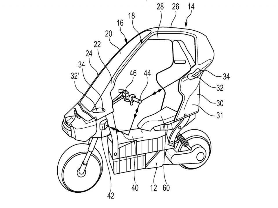 Patente da BMW mostra elementos de aerodinâmica adaptativa para motos