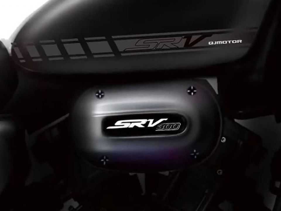 Detalhe do teaser para a QJMotor SRV300